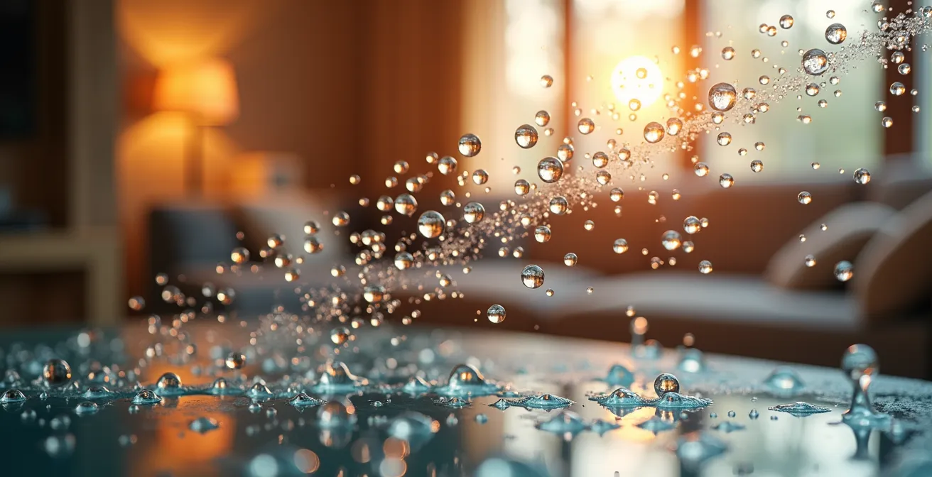 Macro view of condensation and humidity effects on home comfort